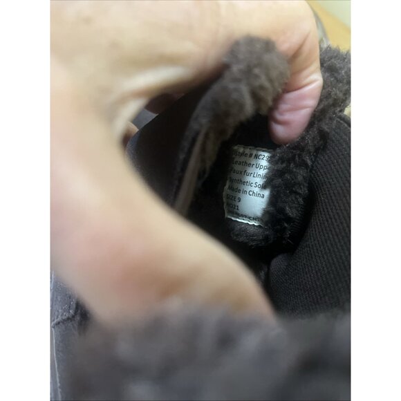 Madewell Joey Warm Pull-On Chelsea Boot Size 9 Dark Coffee Brown Leather FauxFur - Picture 9 of 9